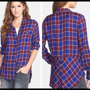 Lucky brand live in love plaid button down shirt L